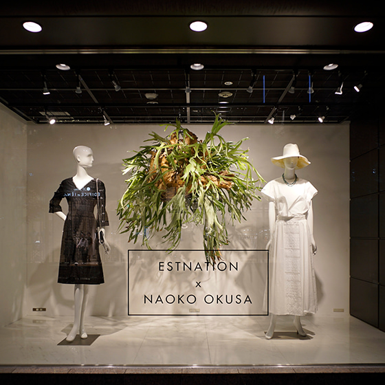 ESTNATION Window Display for ESTNATION x NAOKO OKUSA