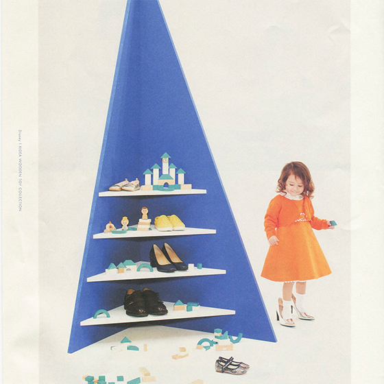 Display Design for KIDEA x Disney magazine blue WoodenToy